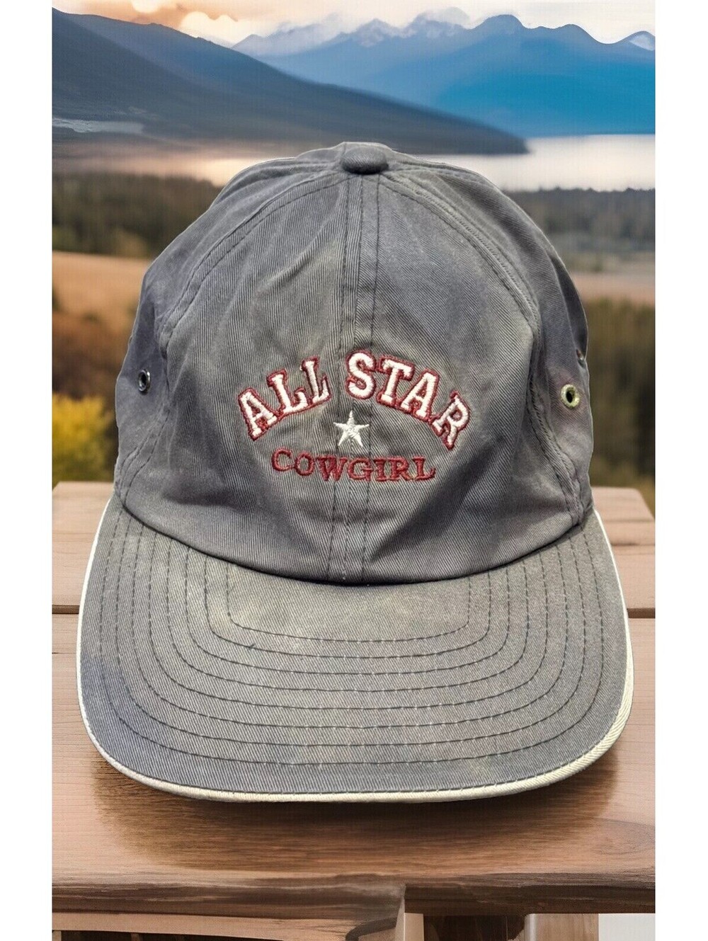 Roper All Star Cowgirl Tye Dye Faded Blue Grey Baseball Cap